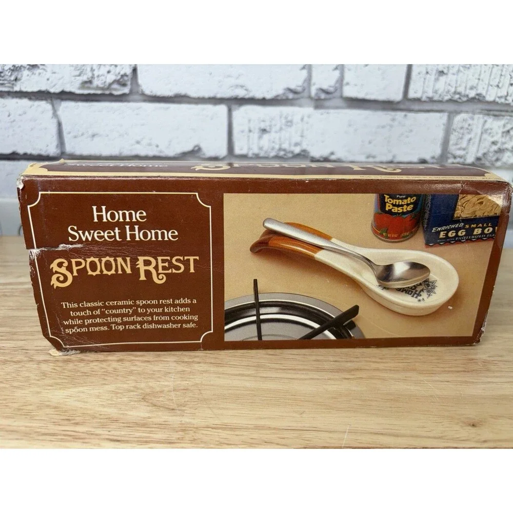 Ceramic Home Sweet Home Spoon Rest Cottagecore New In Box 9”
